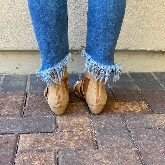 Braided Straps Gladiator Ankle Wrap Kitten Wedges - Picture 10 of 11